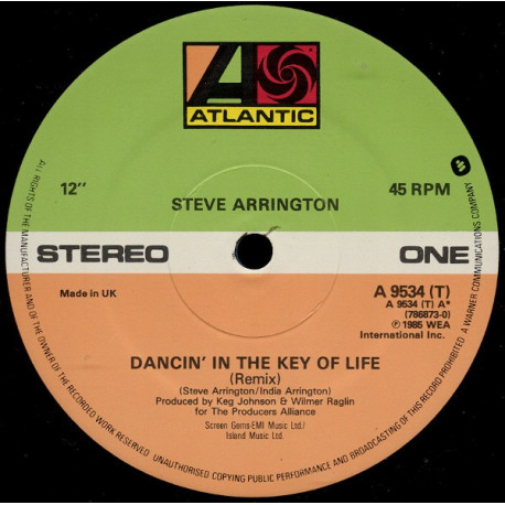 Steve Arrington - Dancin In The Key Of Life (Vocal & Instrumental remix) / Turn Up Love (12" Vinyl Record)