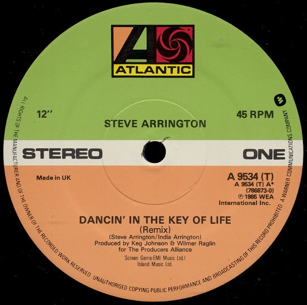Steve Arrington - Dancin In The Key Of Life (Vocal & Instrumental remix) / Turn Up Love (12" Vinyl Record)
