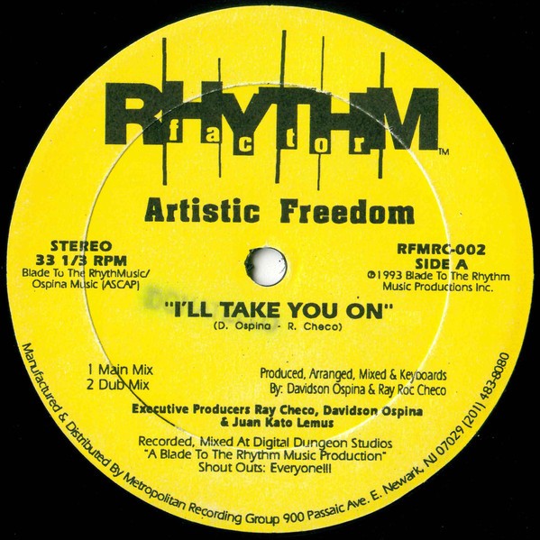 Artistic Freedom - I'll take you on (2 mixes) / Baby come on (2 mixes) 12" Vinyl Record Promo