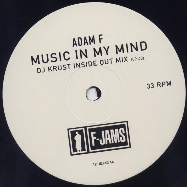 Adam F - Music in my mind (Original mix / DJ Krust Inside Out mix) 12" Vinyl Record Promo