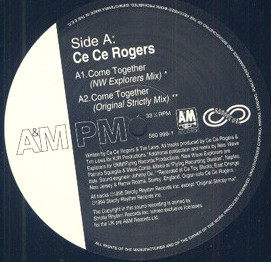 Ce Ce Rogers - Come together (Original mix / Danny Rampling full vocal mix / LWS air mix / NW explorers mix) 12" Vinyl Record