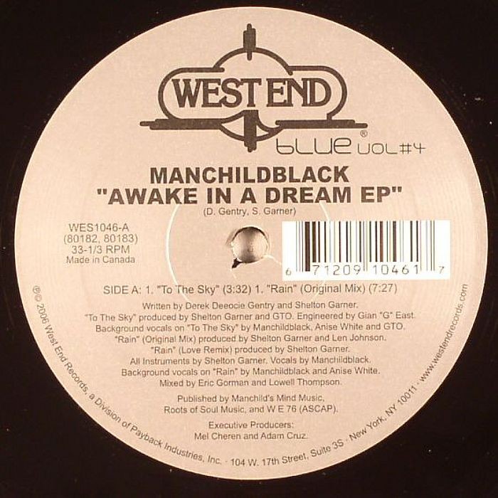 Manchildblack - Awake in a dream (West End Blue mix) / Rain (Original mix / Love Remix) / To the sky (Original mix)
