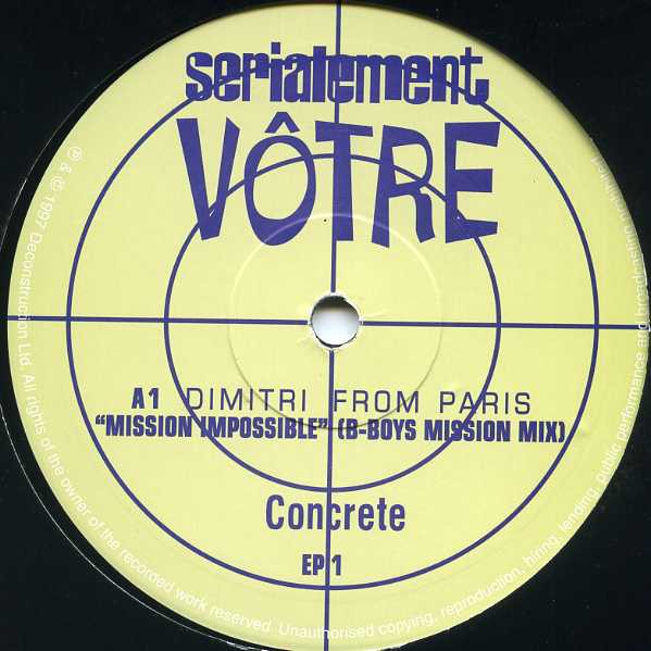 Dimitri From Paris - Mission impossible / Impulsion -  Avengers theme (10" Vinyl Record Promo)