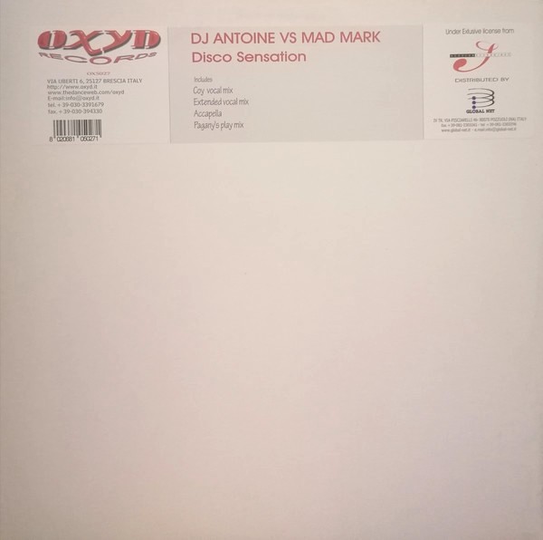 DJ Antoine vs Mad Mark - Disco sensation (Coy Vocal mix / Extended Vocal mix / Paganys Play mix / Acappella) 12" Vinyl Record