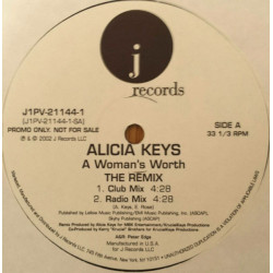 Alicia Keys - A womans worth (The Remix) Club mix / Radio mix / Instrumental / Acappella (Promo)