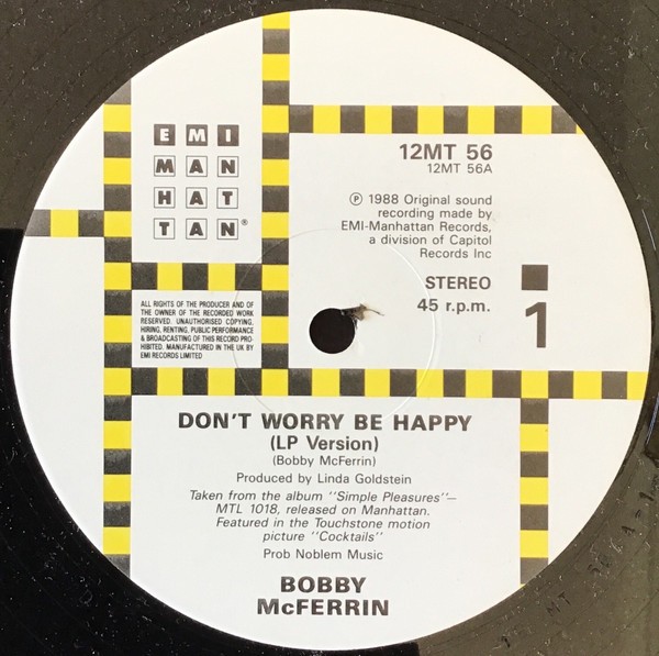Bobby McFerrin - Dont worry be happy (LP Version / 7inch Edit) / Simple pleasures (12" Vinyl Record)