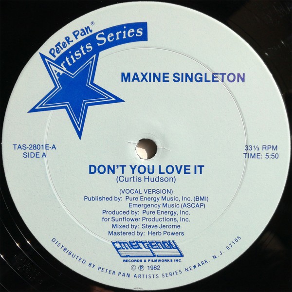 Maxine Singleton - Dont You Love It (Vocal Version / Instrumental Version) 12" Vinyl Record