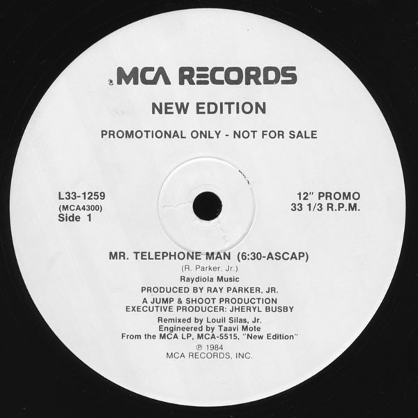 New Edition - Mr Telephone man (Long Version / Instrumental) 12" Vinyl Record Promo