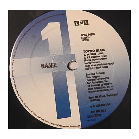Najee - Tokyo blue (LP Version / 7inch Edit) / Gina (LP Version) 12" Vinyl Record Promo