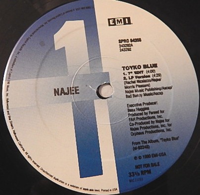 Najee - Tokyo blue (LP Version / 7inch Edit) / Gina (LP Version) 12" Vinyl Record Promo