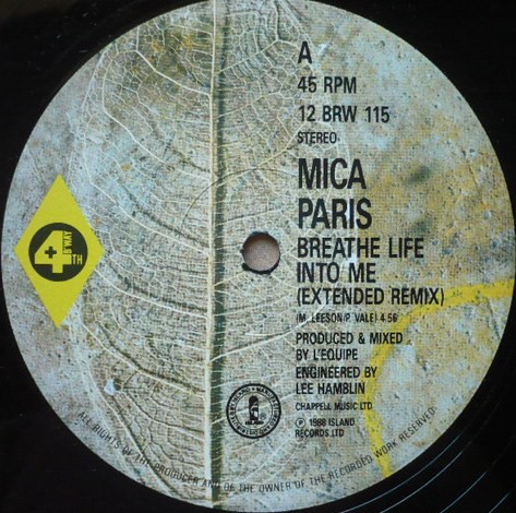 Mica Paris - Breathe life into me (Extended Remix / Radio mix) / In the city (12" Vinyl Record)