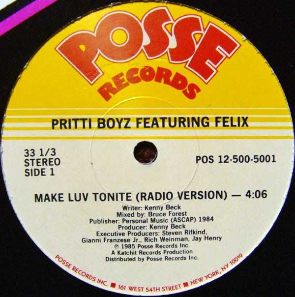 Pritti Boyz feat Felix - Make luv tonite (Club mix / Radio Version) 12" Vinyl Record