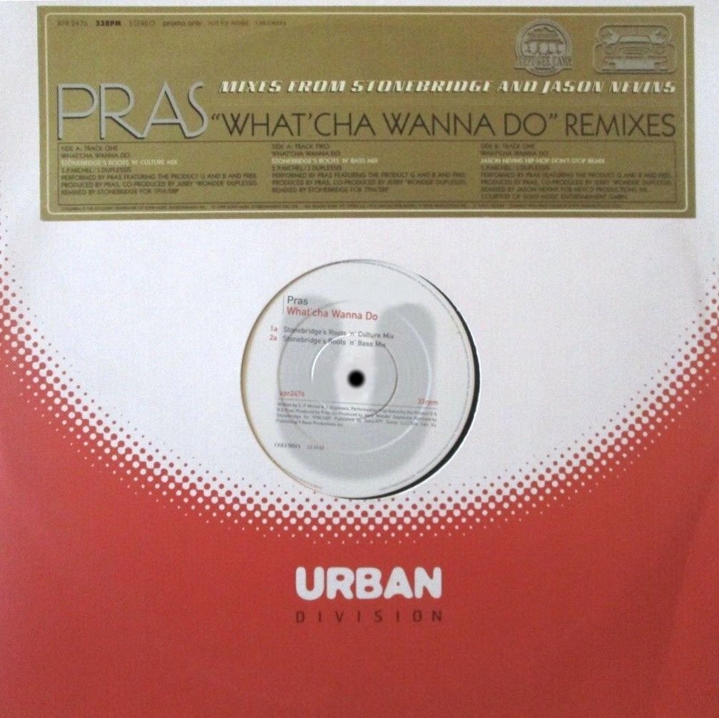 Pras - Whatcha wanna do (Roots n Culture remixes + Hip Hop mix) 12" Vinyl Record Promo