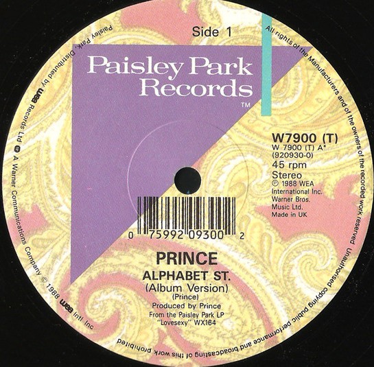 Prince - Alphabet St (LP Version / This Is Not Music, This Is A Trip) 12" Vinyl Record