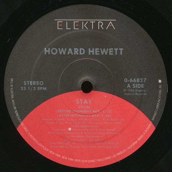 Howard Hewett - Stay (Before Midnight Mix / After Midnight Mix / Dub / Instrumental / Beats) 12" Vinyl Record