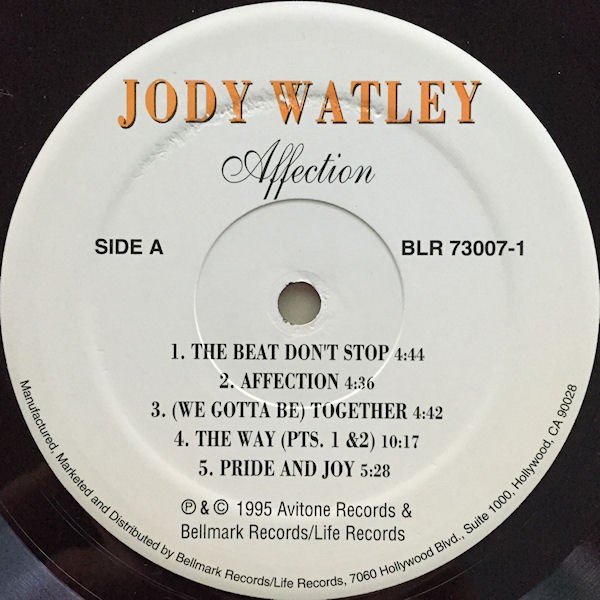 Jody Watley - Affection LP Vinyl Album - The beat dont stop / Affection / We gotta be together (10 Track LP)