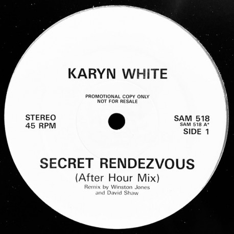 Karyn White - Secret rendezvous (Extended mix / After Hour mix / Dub Dez Vous mix) 12" Vinyl Record Promo