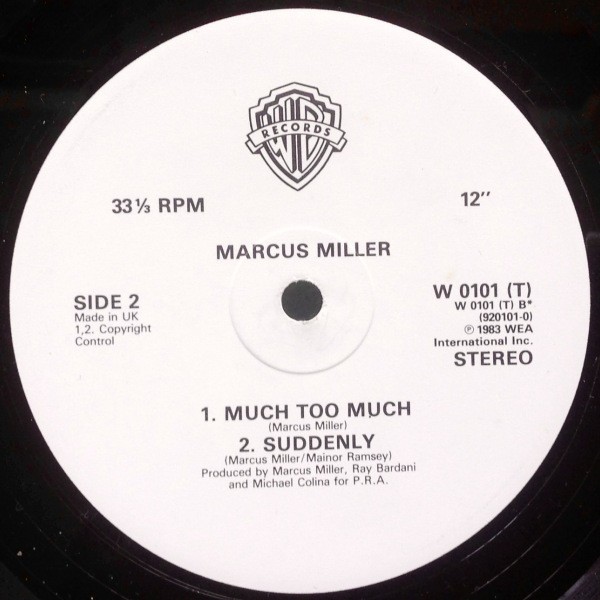 Marcus Miller - Much too much / Suddenly / lovin you (12" Vinyl Record Promo)