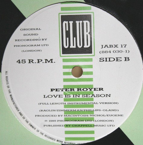 Peter Royer - Love is in season (Full Length Version / Instrumental Version featuring Dexter Wansel)