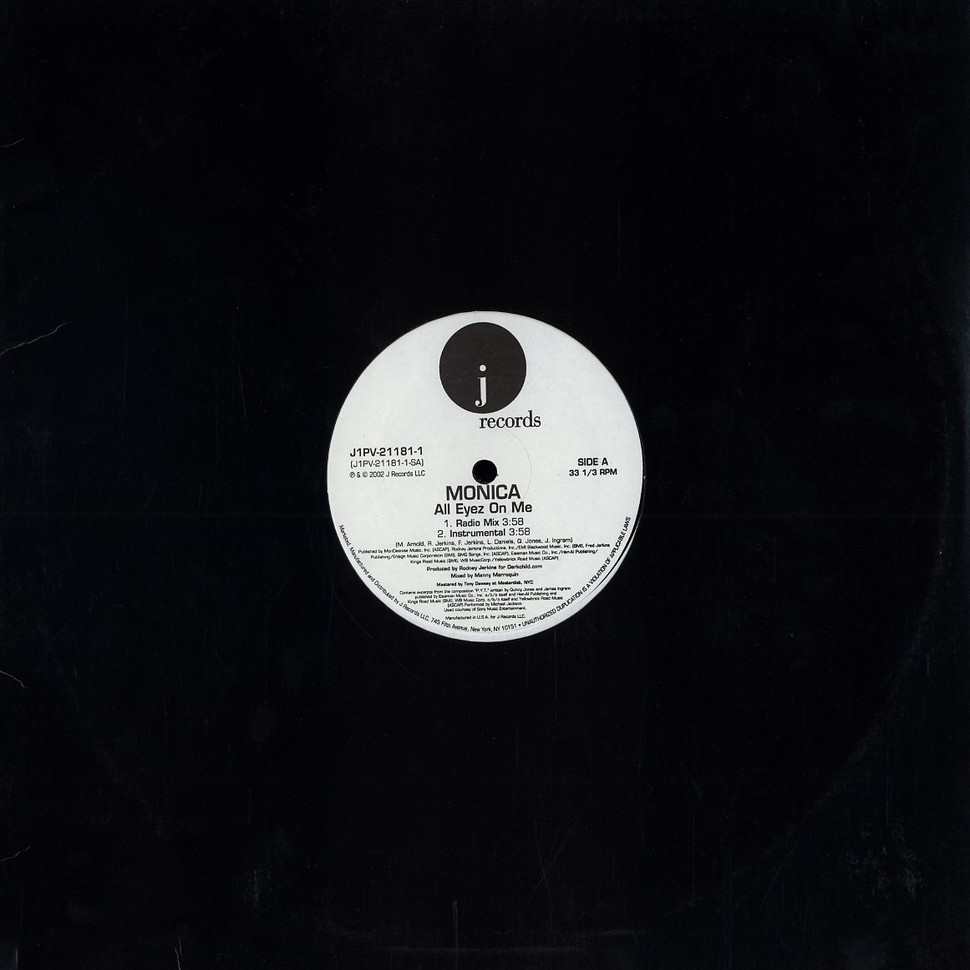 Monica - All eyez on me (Radio mix 1 / Radio mix 2 / Instrumental / Acappella) Promo