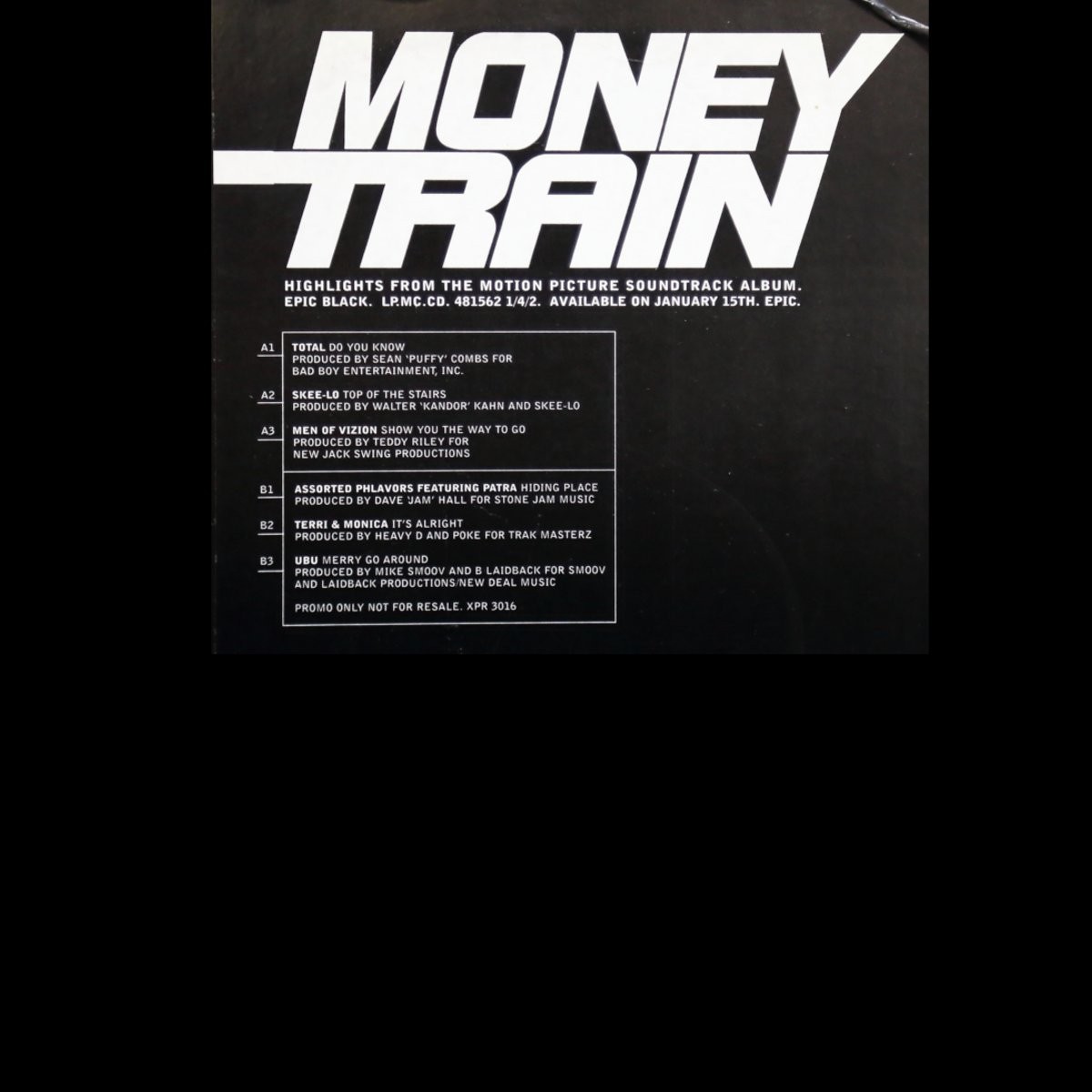 Money Train Soundtrack Sampler - inc Total / Men Of Vizion / Assorted Phlavors (6 Track Vinyl Promo)