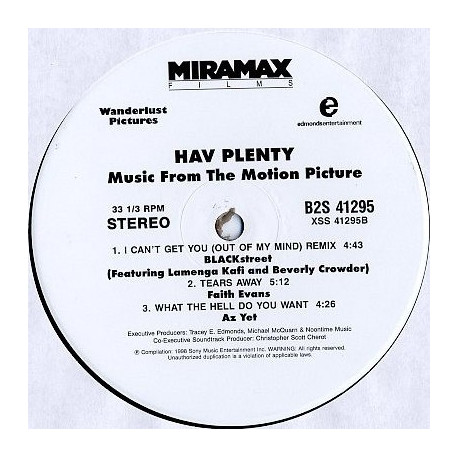 Hav Plenty (The Soundtrack) - 2LP featuring Blackstreet "I cant get you out of my mind" remix / Faith Evans "Tears away"