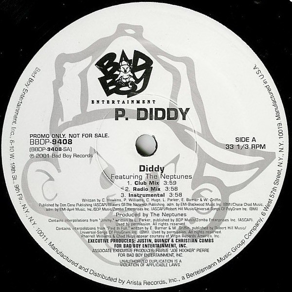 P Diddy - Diddy (3 Original mixes) / On top (2 Original mixes) Vinyl Promo