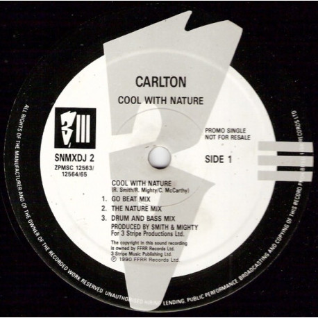 Carlton - Cool with nature (Go Beat mix / The Nature mix / Drum & Bass mix / Go Beat Inst) / The time to rhyme (Promo)