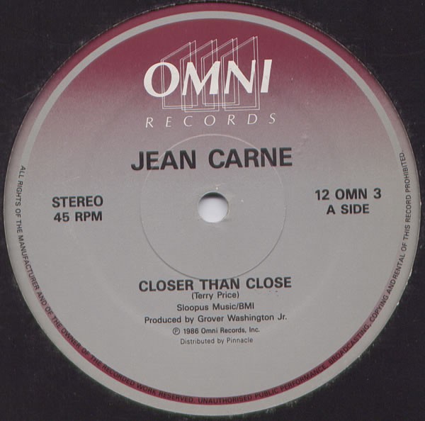 Jean Carne - Closer than close / Lucky charm (12" Vinyl Record)