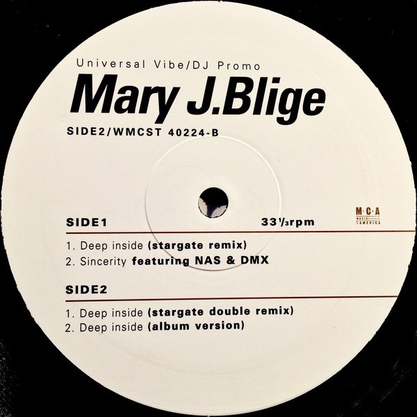 Mary J Blige - Deep inside (2 Stargate Remixes / Album version) / Sincerity (feat Nas & DMX) Promo