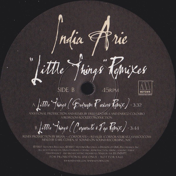 India Arie - Little things (Bedroom Rockers Remix / Corporates Pop Remix) Promo