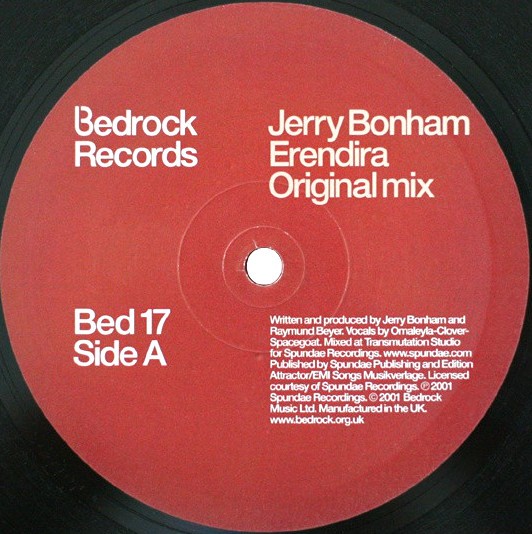 Jerry Bonham - Erendira (Original mix / Michael Anthony Remix) 12" Vinyl Record
