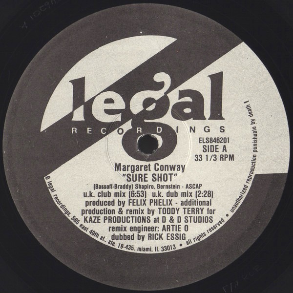 Margaret Conway - Sure shot (5 Todd Terry Mixes) 12" Vinyl Record