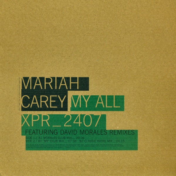 Mariah Carey - My all (3 David Morales Remixes) 12" Vinyl Record Promo