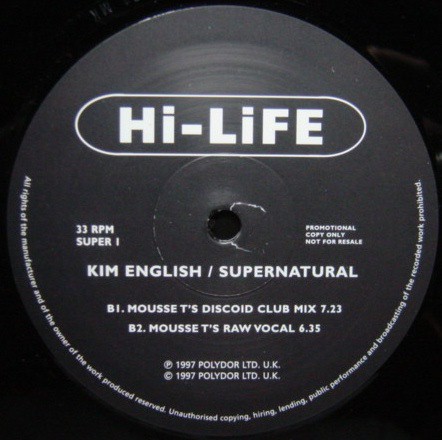 Kim English - Supernatural (Mousse Ts Supersoul mix / Mousse Ts Raw Dub / Mousse Ts Discoid Club mix / Mousse Ts Raw Vocal mix)