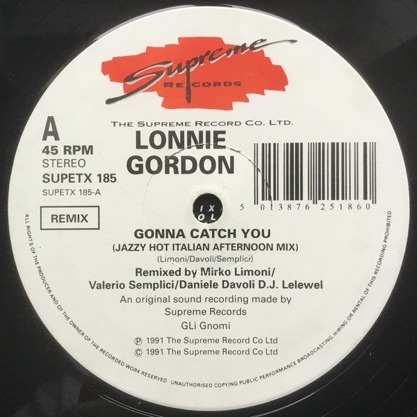 Lonnie Gordon - Gonna catch you (12" Vinyl) Jazzy Hot Italian Afternoon mix / Senza Voce