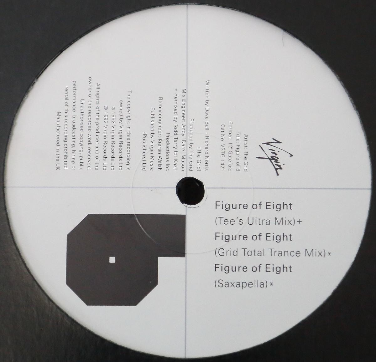 Grid - Figure of eight (456 Mix / Tribal Dance Mix / Todd Terry Ultra Mix / Total Trance Mix / Saxapella) Vinyl