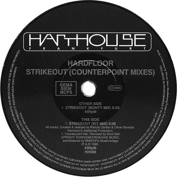 Hardfloor - Strikeout (Vinyl) Monty mix / Bit mix (Counterpoint Mixes)