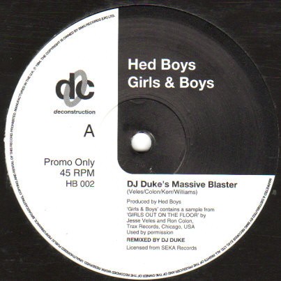 Hed Boys - Girls and boys (DJ Dukes Massive Blaster mix / Mo Head mix 2) 12" Vinyl