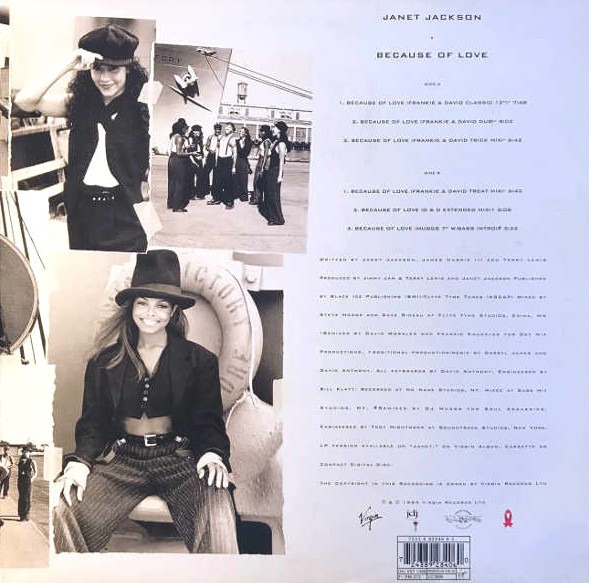 Janet Jackson - Because of love (Frankie Knuckles & David Morales Classic 12inch mix / Knuckles & Morales Dub / Knuckles & Moral