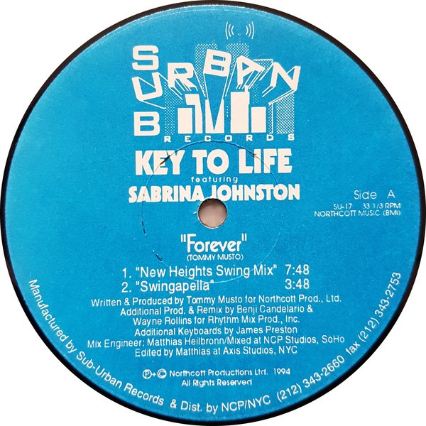 Key To Life feat Sabrina Johnson - Forever (4 Benji Candelario mixes) Vinyl 12"