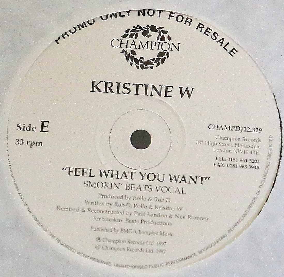 Kristine W - Feel what you want (Smokin Beats Vocal / Dub /  Maddladds Vocal / Dub) 2 x 12 Promo (Sides E F G H)