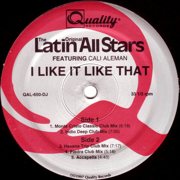 Latin All Stars feat Cali Aleman - I like it like that (4 Mixes / Acappella) 12" Vinyl