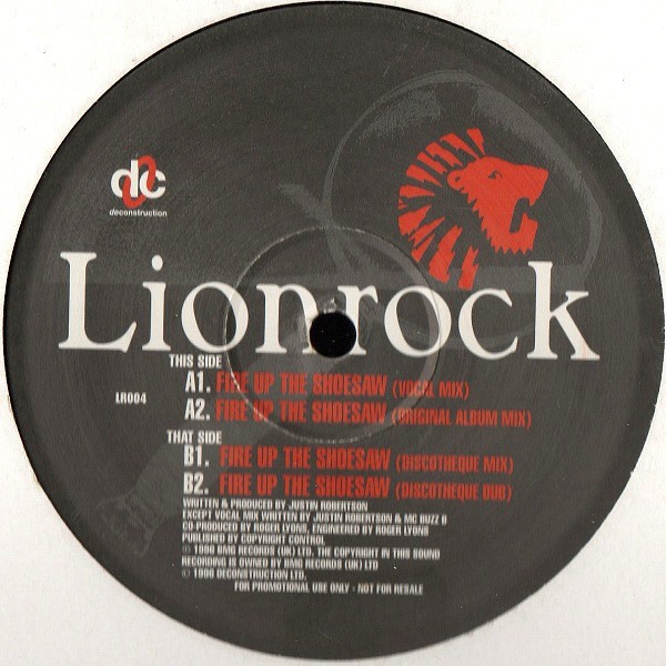Lionrock - Fire up the shoesaw (4 mixes) 12" Vinyl Promo