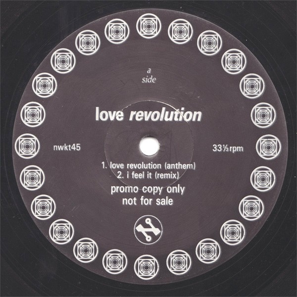 Love Revolution - Love revolution (Anthem) / I feel it (Remix) / Free my body (2 Mixes) Vinyl Promo