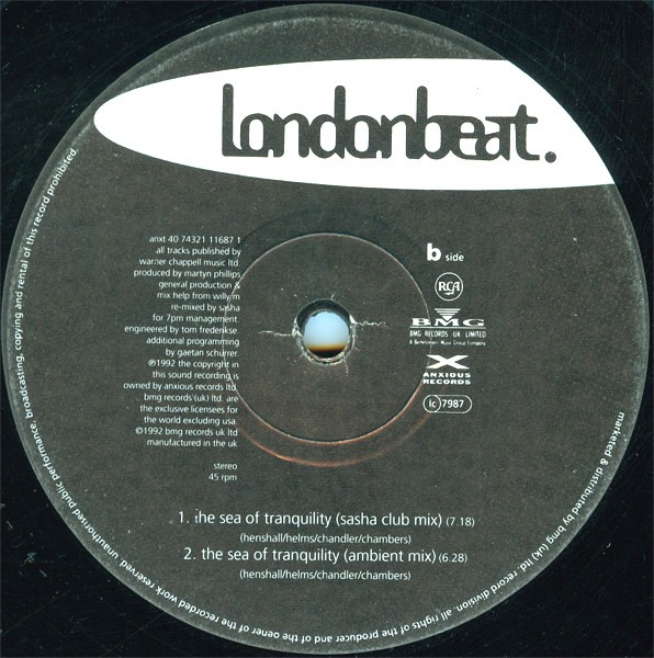 Londonbeat - Sea of tranquillity (Sasha Club Mix / Sasha Dub / Sasha Ambient) / Thats How I Feel About You  (Vinyl)