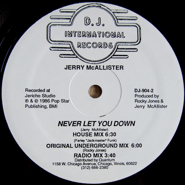 Jerry McAllister - Never let you down (4 Original Mixes) 12" Vinyl