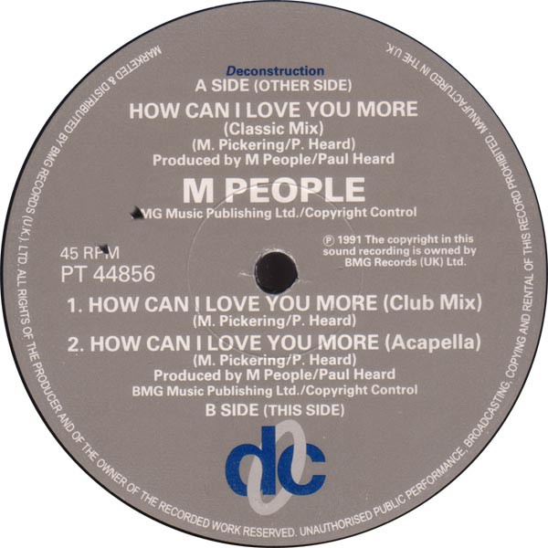 M People - How can I love you more (Club mix / Classic mix / Full Acappella) Vinyl 12"