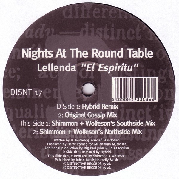 Nights At The Round Tables - Lellenda "El Espiritu" (Hybrid Remix / Original Gossip mix / Shimmon & Wolfeson Mixes)