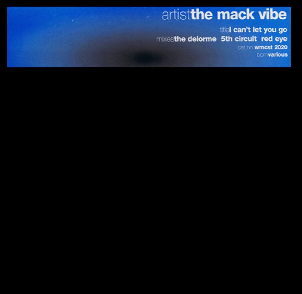 Mack Vibe - I cant let you go (Original / 3 Delorme / 5th Circuit mixes) 12" Vinyl Double Promo